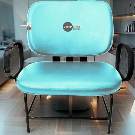 Cadeira que suporta até 300kg para Obesos Super Reforçada – Ideal para atendimento ao público em Clínicas, Hospitais, Igrejas e Instituições Financeiras - Verde Água