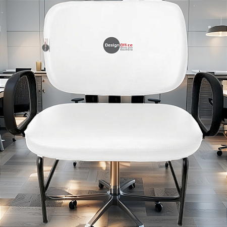Cadeira que suporta até 300kg para Obesos Super Reforçada – Ideal para atendimento ao público em Clínicas, Hospitais, Igrejas e Instituições Financeiras - Branco