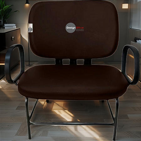 Cadeira que suporta até 300kg para Obesos Super Reforçada – Ideal para atendimento ao público em Clínicas, Hospitais, Igrejas e Instituições Financeiras - Marrom