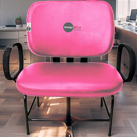 Cadeira que suporta até 300kg para Obesos Super Reforçada – Ideal para atendimento ao público em Clínicas, Hospitais, Igrejas e Instituições Financeiras - Rosa Pink
