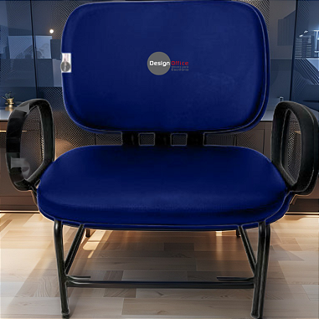 Cadeira que suporta até 300kg para Obesos Super Reforçada – Ideal para atendimento ao público em Clínicas, Hospitais, Igrejas e Instituições Financeiras - Azul Royal