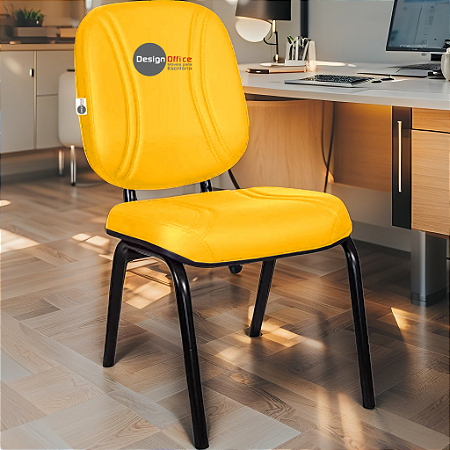 Cadeira Super Reforçada que Suporta até 200kg para Obesos e Porteiros, ideal para Escritório, Escolas e Portaria de Prédios e Condomínios - Amarelo