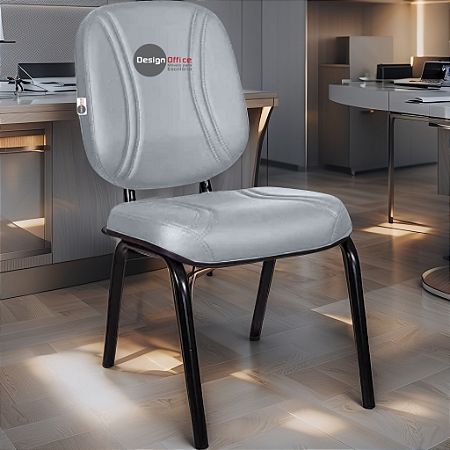 Cadeira Super Reforçada que Suporta até 200kg para Obesos e Porteiros, ideal para Escritório, Escolas e Portaria de Prédios e Condomínios - Cinza Claro