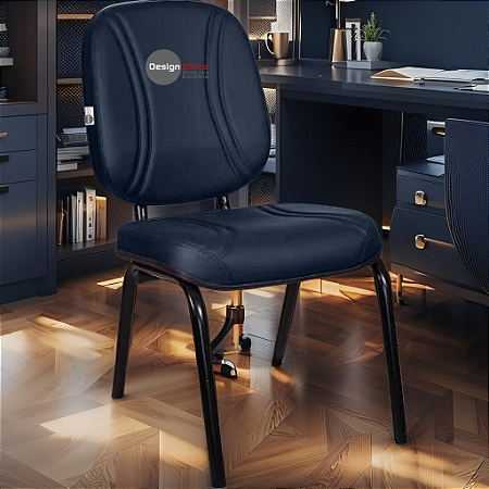 Cadeira Super Reforçada que Suporta até 200kg para Obesos e Porteiros, ideal para Escritório, Escolas e Portaria de Prédios e Condomínios - Azul Marinho