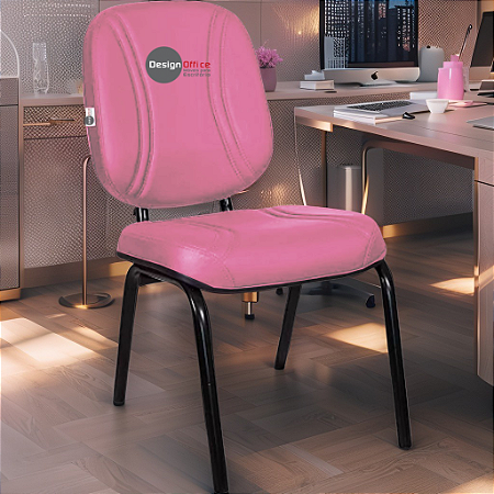 Cadeira Super Reforçada que Suporta até 200kg para Obesos e Porteiros, ideal para Escritório, Escolas e Portaria de Prédios e Condomínios - Rosa Pink