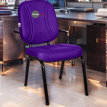 Cadeira Super Reforçada que Suporta até 200kg para Obesos e Porteiros, ideal para Escritório, Escolas e Portaria de Prédios e Condomínios - Roxo