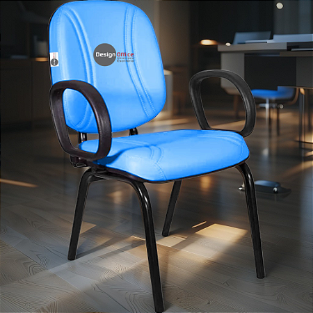 Cadeira Super Reforçada que Suporta até 200kg para Obesos e Porteiros, ideal para Escritório, Escolas e Portaria de Prédios e Condomínios - Azul Bebê