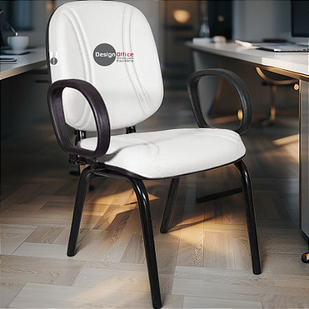 Cadeira Super Reforçada que Suporta até 200kg para Obesos e Porteiros, ideal para Escritório, Escolas e Portaria de Prédios e Condomínios - Branco