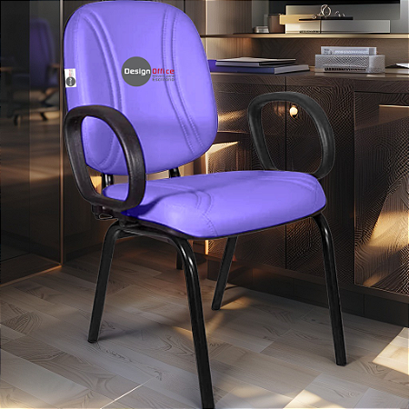 Cadeira Super Reforçada que Suporta até 200kg para Obesos e Porteiros, ideal para Escritório, Escolas e Portaria de Prédios e Condomínios - Roxo