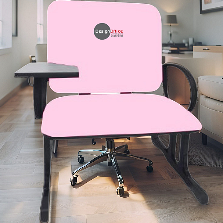 Cadeira Escolar Super Reforçada que Suporta até 300kg para Obesos, ideal para Escolas e Faculdades - Rosa Claro