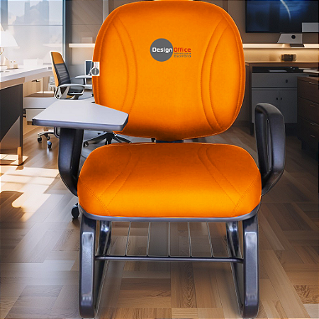 Cadeira Escolar Super Reforçada que Suporta até 300kg para Obesos, ideal para Escolas e Faculdades - Linha Fat - Laranja