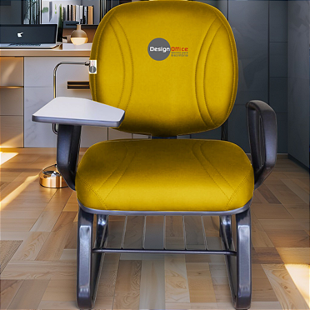 Cadeira Escolar Super Reforçada que Suporta até 300kg para Obesos, ideal para Escolas e Faculdades - Linha Fat - Amarelo Mostarda