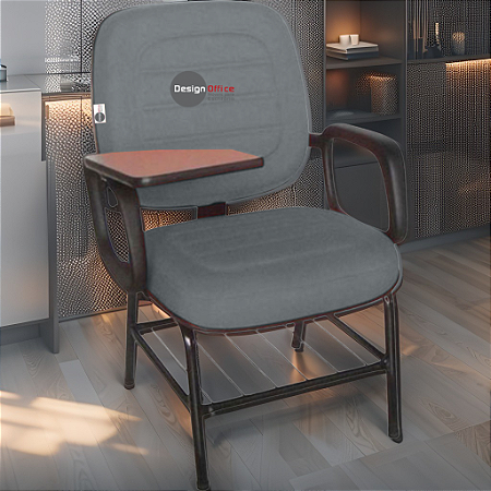 Cadeira Escolar que Suporta até 200kg Super Reforçada para Obesos, ideal para Escolas e Faculdades - Cinza Claro