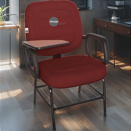 Cadeira Escolar que Suporta até 200kg Super Reforçada para Obesos, ideal para Escolas e Faculdades - Vermelho Vinho