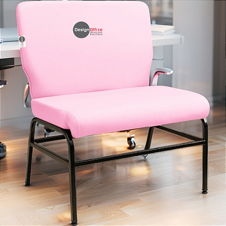 Cadeira para Igreja que Suporta até 300kg Super Reforçada para Obesos, ideal para Igrejas, Escolas e Faculdades - Rosa Claro