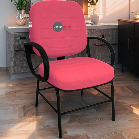 Cadeira para Obesos que Suporta até 200kg Super Reforçada, ideal para Porteiros, Portaria de Condomínios, Escolas, Faculdades e Escritórios - Rosa Pink