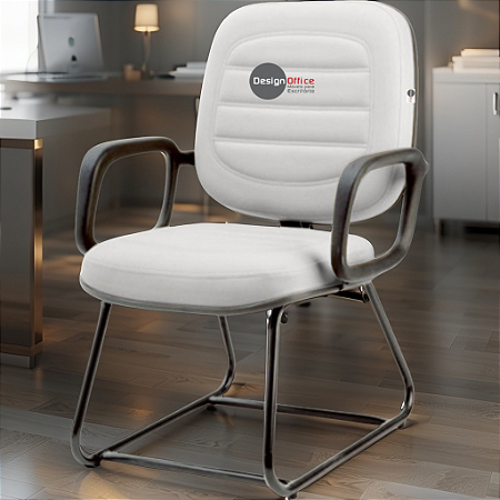 Cadeira para Obesos que Suporta até 200kg Super Reforçada, ideal para Porteiros, Portaria de Condomínios, Escolas, Faculdades e Escritórios - Branco