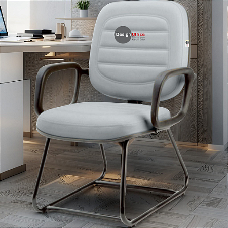 Cadeira para Obesos que Suporta até 200kg Super Reforçada, ideal para Porteiros, Portaria de Condomínios, Escolas, Faculdades e Escritórios - Cinza Claro