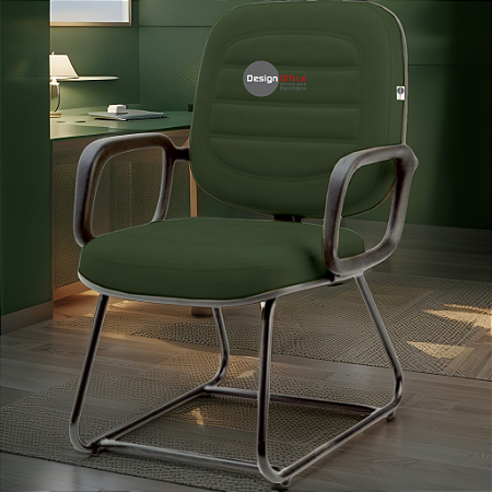 Cadeira para Obesos que Suporta até 200kg Super Reforçada, ideal para Porteiros, Portaria de Condomínios, Escolas, Faculdades e Escritórios - Verde Escuro