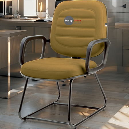 Cadeira para Obesos que Suporta até 200kg Super Reforçada, ideal para Porteiros, Portaria de Condomínios, Escolas, Faculdades e Escritórios - Amarelo Mostarda