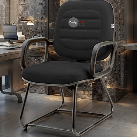 Cadeira para Obesos que Suporta até 200kg Super Reforçada, ideal para Porteiros, Portaria de Condomínios, Escolas, Faculdades e Escritórios - Preto