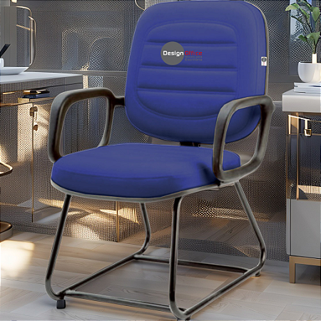 Cadeira para Obesos que Suporta até 200kg Super Reforçada, ideal para Porteiros, Portaria de Condomínios, Escolas, Faculdades e Escritórios - Azul Royal