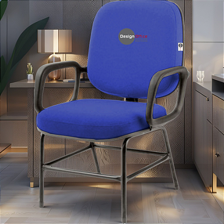 Cadeira para Obesos que Suporta até 200kg Super Reforçada, ideal para Porteiros, Portaria de Condomínios, Escolas, Faculdades e Escritórios - Azul Royal