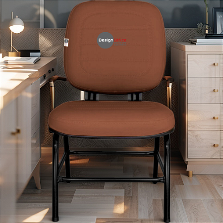 Cadeira para Obesos que Suporta até 200kg Super Reforçada, ideal para Porteiros, Portaria de Condomínios, Escolas, Faculdades e Escritórios - Caramelo