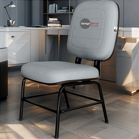 Cadeira para Obesos que Suporta até 200kg Super Reforçada, ideal para Porteiros, Portaria de Condomínios, Escolas, Faculdades e Escritórios - Cinza Claro