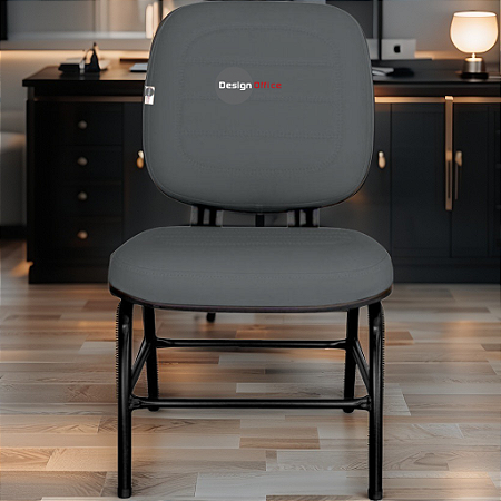 Cadeira para Obesos que Suporta até 200kg Super Reforçada, ideal para Porteiros, Portaria de Condomínios, Escolas, Faculdades e Escritórios - Preto