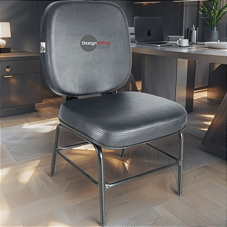 Cadeira para Obesos que Suporta até 200kg Super Reforçada, ideal para Porteiros, Portaria de Condomínios, Escolas, Faculdades e Escritórios - Cinza Escuro
