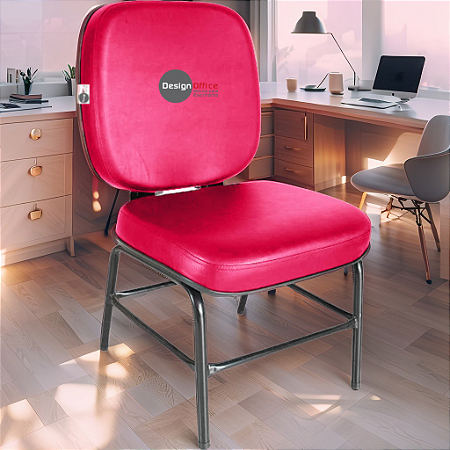 Cadeira para Obesos que Suporta até 200kg Super Reforçada, ideal para Porteiros, Portaria de Condomínios, Escolas, Faculdades e Escritórios - Rosa Pink