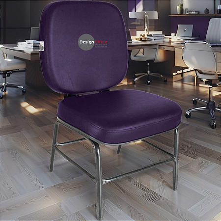 Cadeira para Obesos que Suporta até 200kg Super Reforçada, ideal para Porteiros, Portaria de Condomínios, Escolas, Faculdades e Escritórios - Roxo