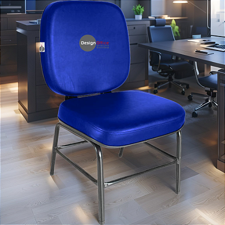 Cadeira para Obesos que Suporta até 200kg Super Reforçada, ideal para Porteiros, Portaria de Condomínios, Escolas, Faculdades e Escritórios - Azul Royal