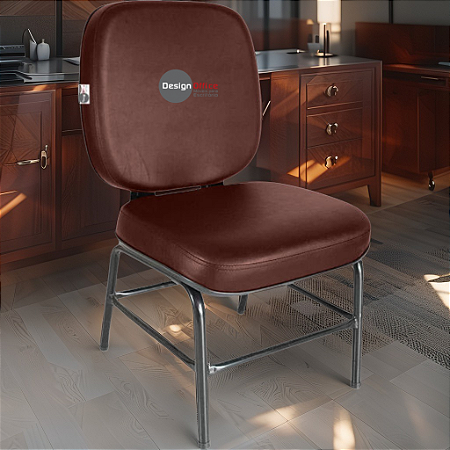 Cadeira para Obesos que Suporta até 200kg Super Reforçada, ideal para Porteiros, Portaria de Condomínios, Escolas, Faculdades e Escritórios - Vermelho Vinho