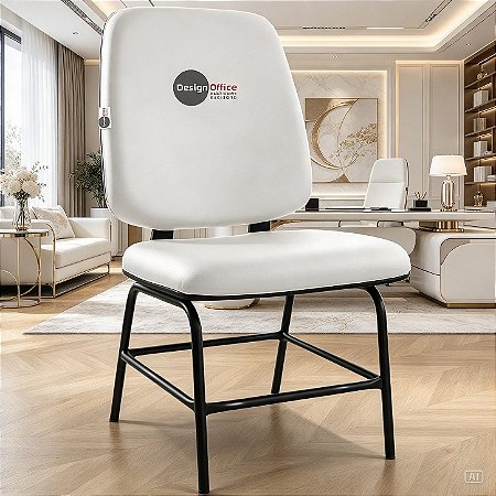 Cadeira que Suporta até 200kg para Obesos Super Reforçada, ideal para Porteiros, Portaria de Condomínios, Escolas, Faculdades e Escritórios - Branco