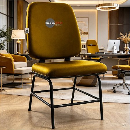 Cadeira que Suporta até 200kg para Obesos Super Reforçada, ideal para Porteiros, Portaria de Condomínios, Escolas, Faculdades e Escritórios - Amarelo Mostarda