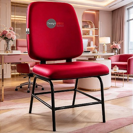 Cadeira que Suporta até 200kg para Obesos Super Reforçada, ideal para Porteiros, Portaria de Condomínios, Escolas, Faculdades e Escritórios - Rosa Pink