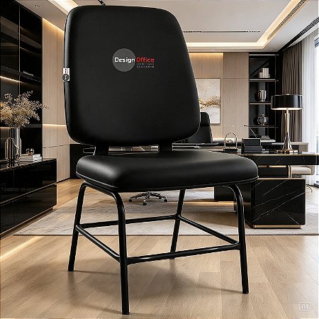 Cadeira que Suporta até 200kg para Obesos Super Reforçada, ideal para Porteiros, Portaria de Condomínios, Escolas, Faculdades e Escritórios - Preto