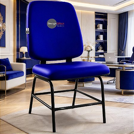 Cadeira que Suporta até 200kg para Obesos Super Reforçada, ideal para Porteiros, Portaria de Condomínios, Escolas, Faculdades e Escritórios - Azul Royal