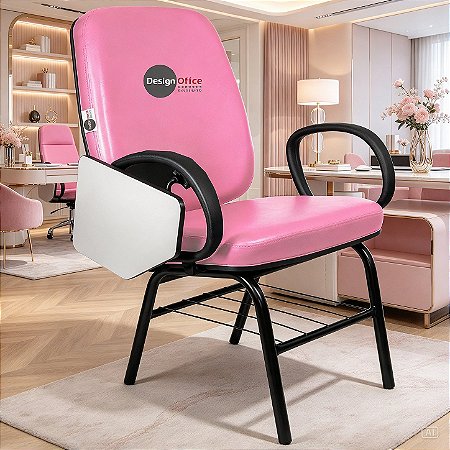 Cadeira Escolar que Suporta até 200kg Super Reforçada para Obesos, ideal para Escolas e Faculdades - Rosa Claro