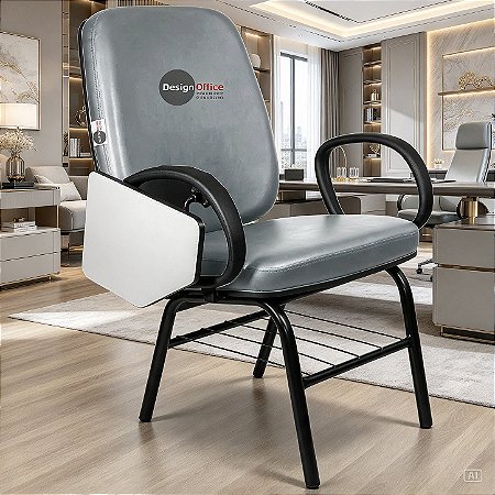 Cadeira Escolar que Suporta até 200kg Super Reforçada para Obesos, ideal para Escolas e Faculdades - Cinza Claro