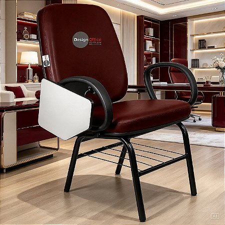 Cadeira Escolar que Suporta até 200kg Super Reforçada para Obesos, ideal para Escolas e Faculdades - Vermelho Vinho