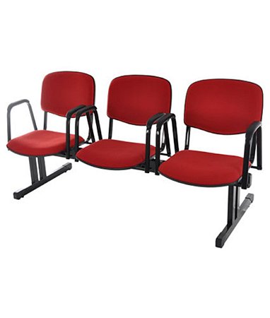 Cadeira em longarina para Auditórios Linha Hotel Auditório Vermelho