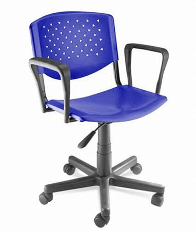 Cadeira Giratória com Braços Linha Polipropileno Atenas Azul