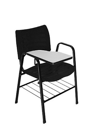 Cadeira Iso com Braço Linha Polipropileno Iso Universitária Preto