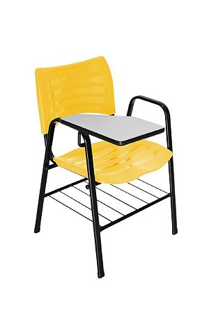 Cadeira Iso com Braço Linha Polipropileno Iso Universitária Amarelo