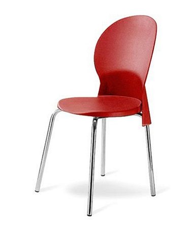 Cadeira Base Cromada Linha Polipropileno Milano Vermelho