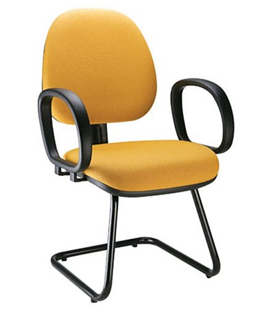 Cadeira Gerente com Base Fixa em S  Linha Confort Plus Cor Amarelo
