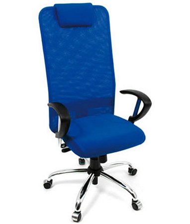 Cadeira Presidente com apoio de cabeça Linha Tela Mesh Azul